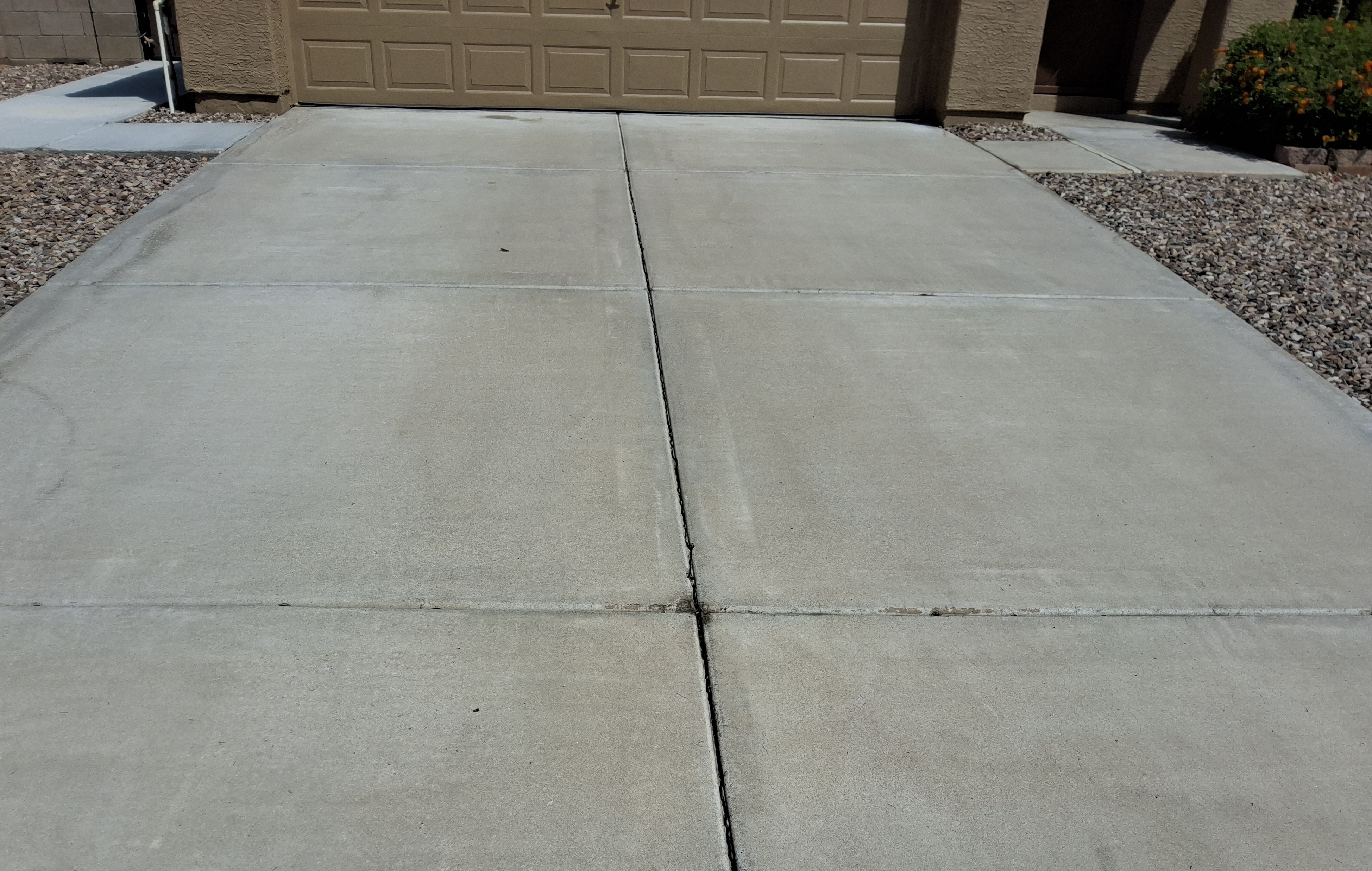 Concrete after power washing